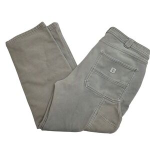 Coleman Mens Fleece Lined Canvas Utility Carpenter Pants Khaki Tan 40x32
